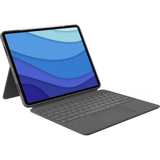 Étui clavier/housse Logitech Combo Touch pour tablette Apple 12,9 pouces, Logitech iPad Pro (5e génération) - Gris Oxford 920-010097