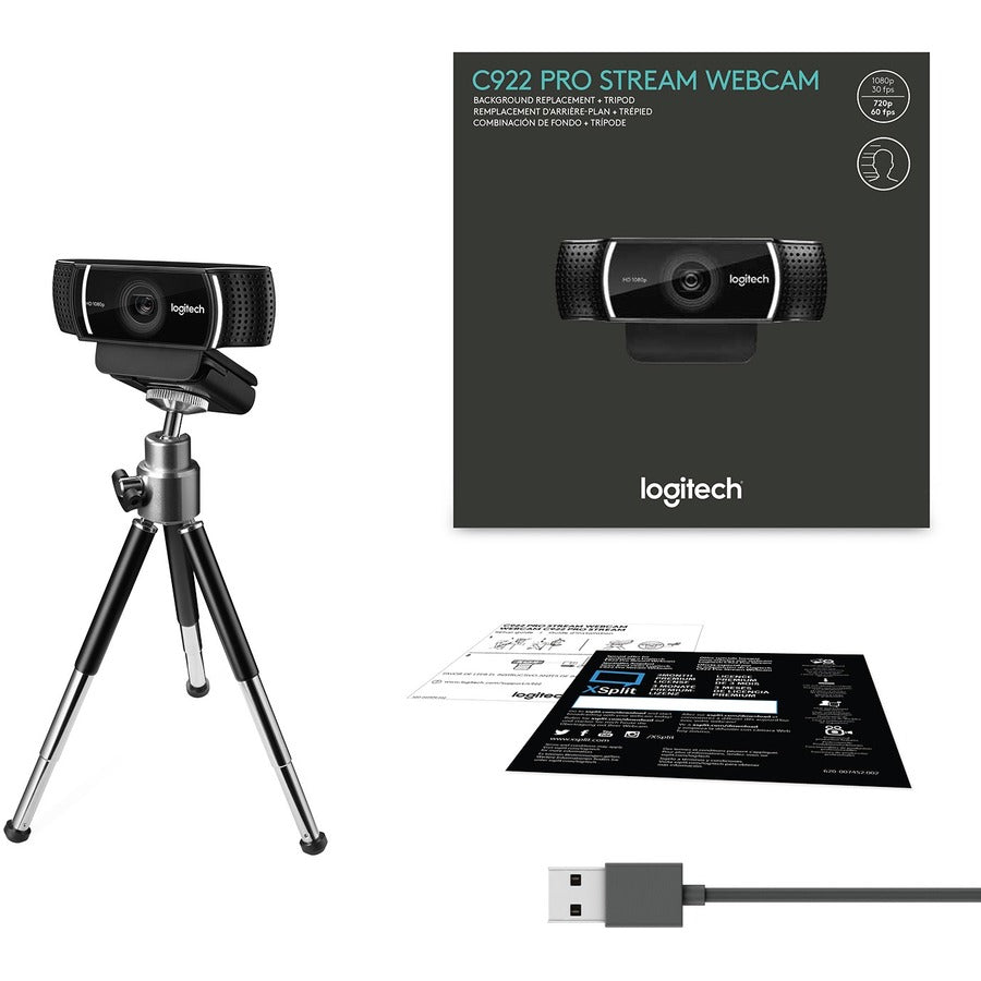 Webcam Logitech C922 - 2 mégapixels - 60 ips - USB 2.0 960-001087
