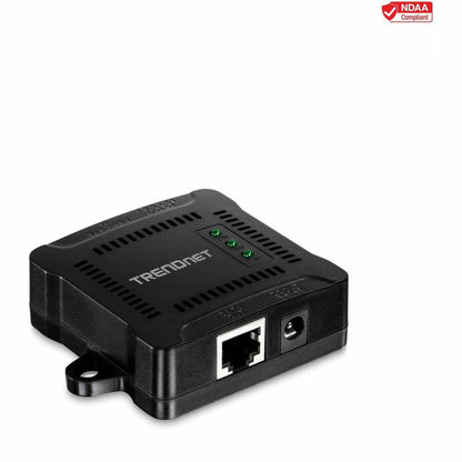 TRENDnet Répartiteur PoE Gigabit, 1 port d'entrée PoE Gigabit, 1 port de sortie Gigabit, jusqu'à 100 m (328 pieds), prend en charge les appareils 5 V, 9 V, 12 V, compatible PoE 802.3af, alimenté par PoE, noir, TPE-104GS TPE-104GS