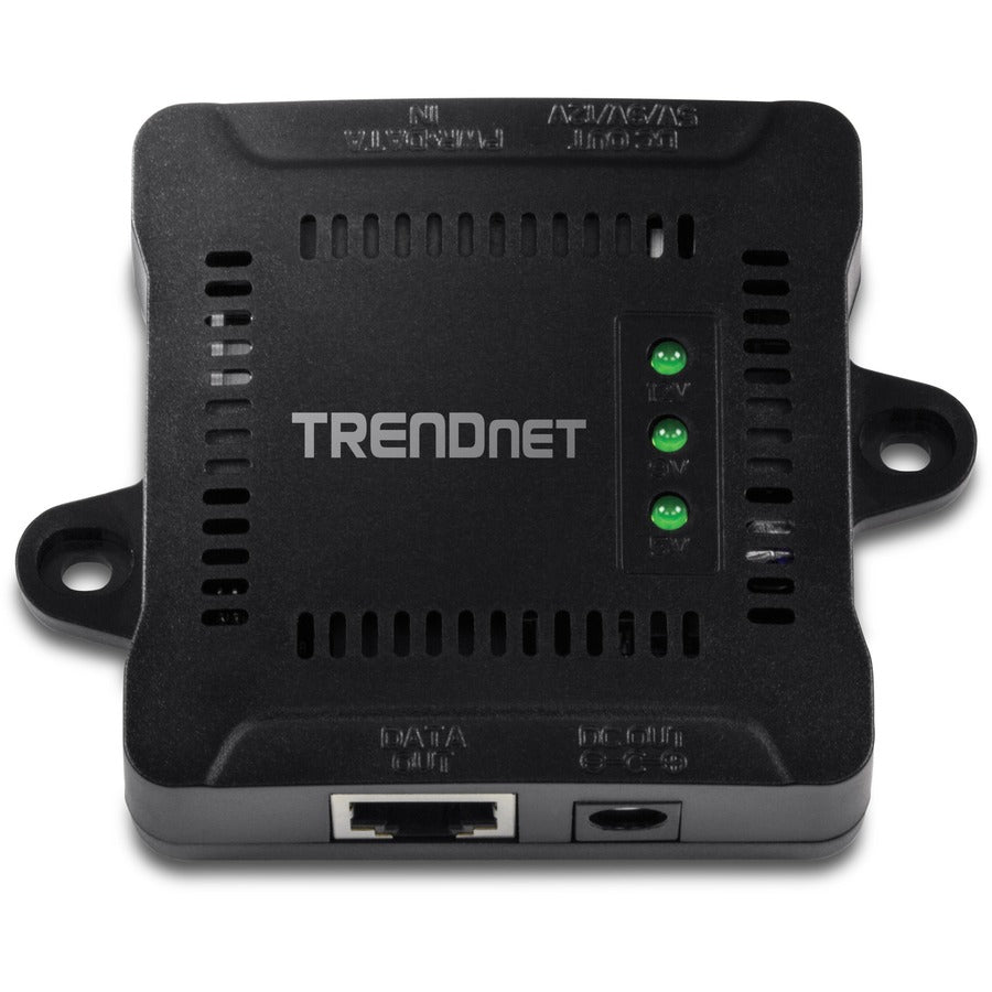 TRENDnet Répartiteur PoE Gigabit, 1 port d'entrée PoE Gigabit, 1 port de sortie Gigabit, jusqu'à 100 m (328 pieds), prend en charge les appareils 5 V, 9 V, 12 V, compatible PoE 802.3af, alimenté par PoE, noir, TPE-104GS TPE-104GS