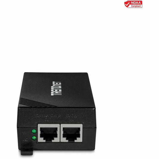Injecteur Power Over Ethernet Plus Gigabit TRENDnet, convertit le Gigabit non-PoE en Gigabit PoE+ ou PoE, fournit une alimentation PoE (15,4 W) ou PoE+ (30 W) sur des distances réseau allant jusqu'à 100 m (328 pi), noir, TPE-115GI TPE-115Gi