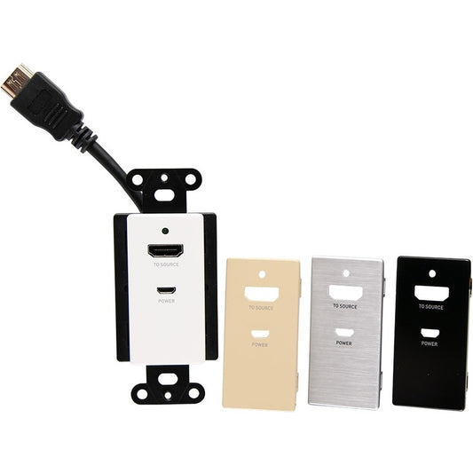 Plaque murale décorative pour extension HDMI en ligne C2G avec couvercles interchangeables C2G42395