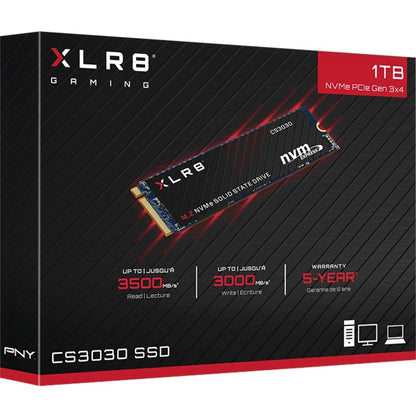 Disque SSD PNY CS3030 2 To - M.2 2280 interne - PCI Express NVMe (PCI Express NVMe 3.0 x4) M280CS3030-2TB-RB