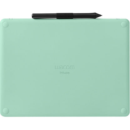 Tablette graphique sans fil Wacom Intuos pour Mac, PC, Chromebook et Android (moyenne) avec logiciel inclus - Noir avec accent pistache (CTL6100WLE0) CTL6100WLE0