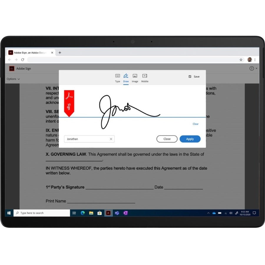 Tablette Microsoft Surface Pro X - 13" - Microsoft SQ2 - 16 Go - SSD 256 Go - Windows 10 Pro - 4G - Platine 1WX-00001