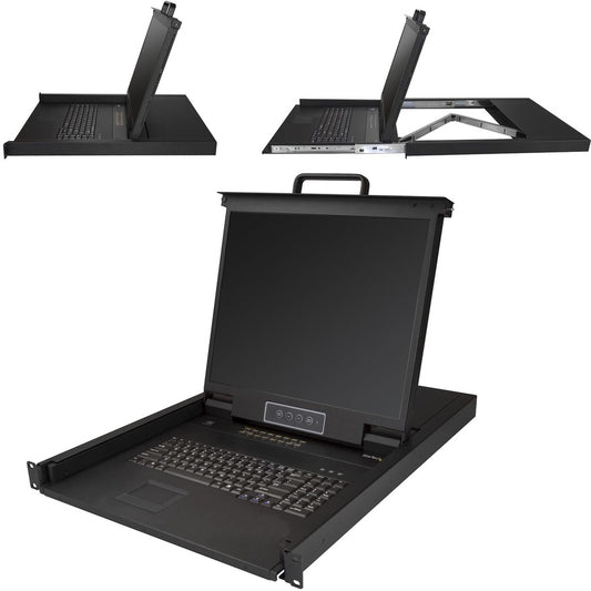StarTech.com Console KVM 16 ports à montage en rack avec câbles - Commutateur KVM intégré avec écran LCD 19 pouces - Tiroir KVM LCD 1U MTBF 50 000 - Prise en charge USB + VGA RKCONS1916K