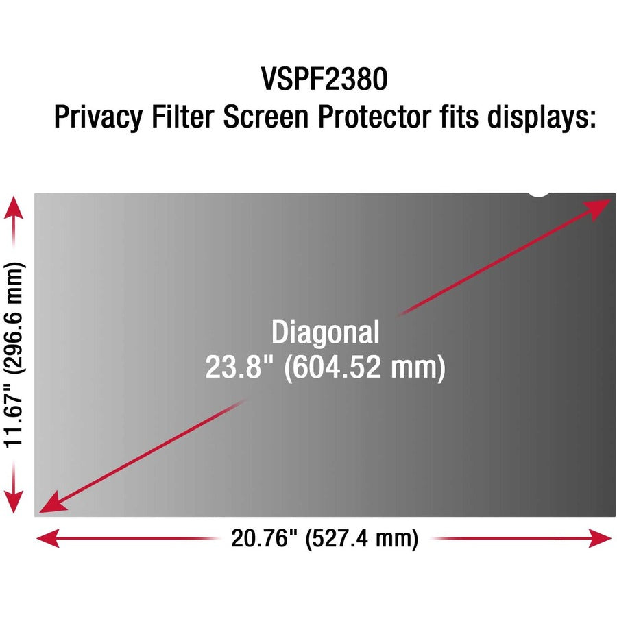 ViewSonic VP-PF-3400 - Filtre de confidentialité pour écran transparent, noir VP-PF-3400