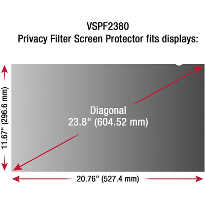 ViewSonic VP-PF-3400 - Filtre de confidentialité pour écran transparent, noir VP-PF-3400