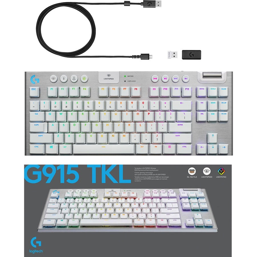 Logitech G915 TKL Tenkeyless Lightspeed Wireless RGB Mechanical Gaming Keyboard 920-009660