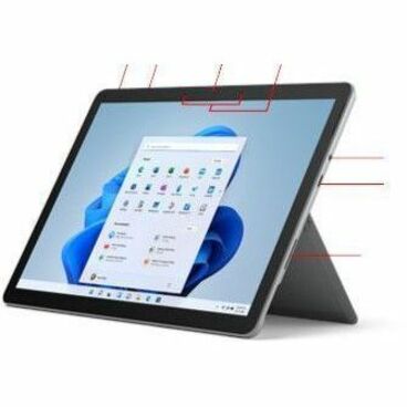 Tablette Microsoft Surface Go 4 - 10,5" - 8 Go - 64 Go de stockage - Windows 10 - Platinum XH1-00001