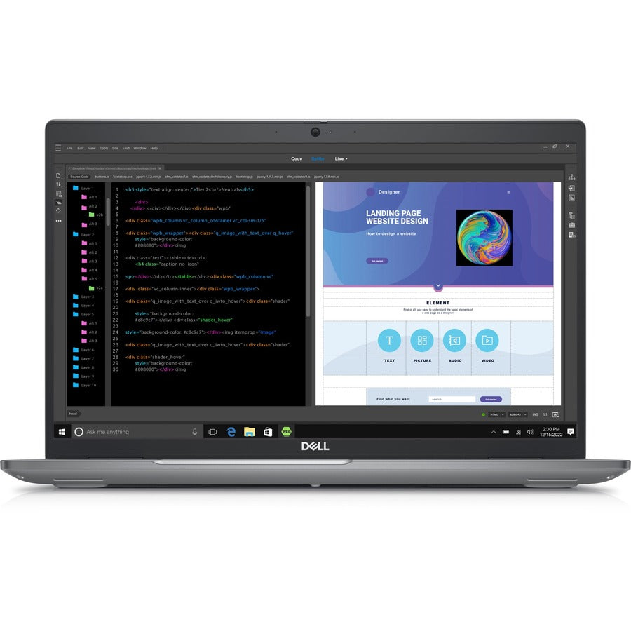 Station de travail mobile Dell Precision 3000 3580 15,6" - Full HD - Intel Core i5 13e génération i5-1350P - Technologie vPro - 16 Go - SSD 512 Go - Clavier anglais (États-Unis) - Gris Titane 248NY