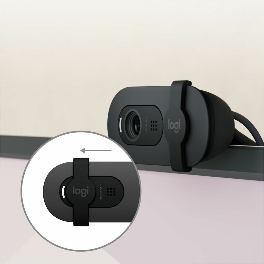 Webcam Logitech BRIO 100 - 2 mégapixels - 30 ips - Graphite - USB Type A 960-001580