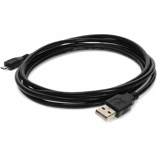 Câble USB 2.0 (A) mâle vers Micro-USB (B) mâle noir AddOn de 4,57 m (15,00 pi) USB2MICROUSB15