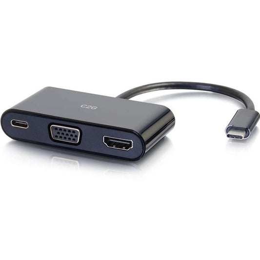Adaptateur convertisseur USB C vers HDMI et VGA C2G avec alimentation - Noir 26884