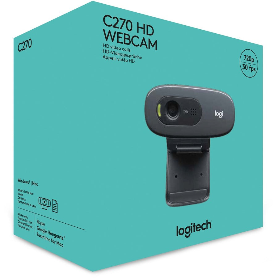 Webcam Logitech C270 - 30 ips - Noir - USB 2.0 - 1 Pack(s) 960-000694
