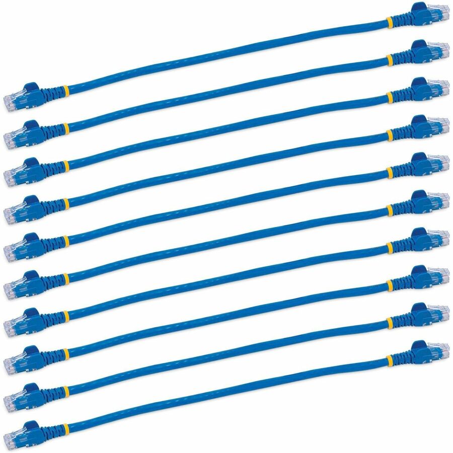 Câble Ethernet CAT6 StarTech.com de 30 cm - Lot de 10 - Certifié ETL - Cordon de raccordement CAT6 bleu - Connecteurs RJ45 anti-accrocs - 24 AWG - UTP N6PATCH1BL10PK