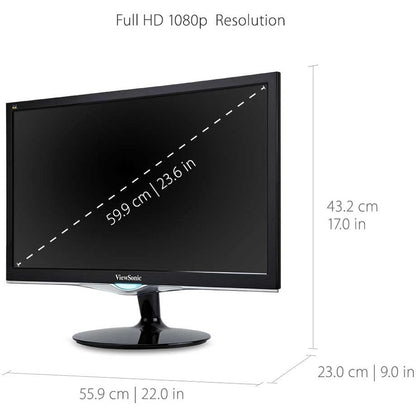 Écran Viewsonic 24", panneau TN, résolution 1920 x 1080 VX2452MH