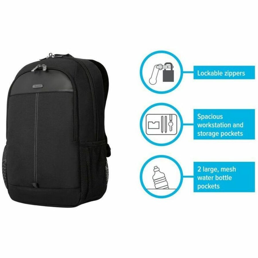 Targus Classic TBB943GL Carrying Case (Backpack) for 15" to 16" Notebook - Black - TAA Compliant TBB943GL