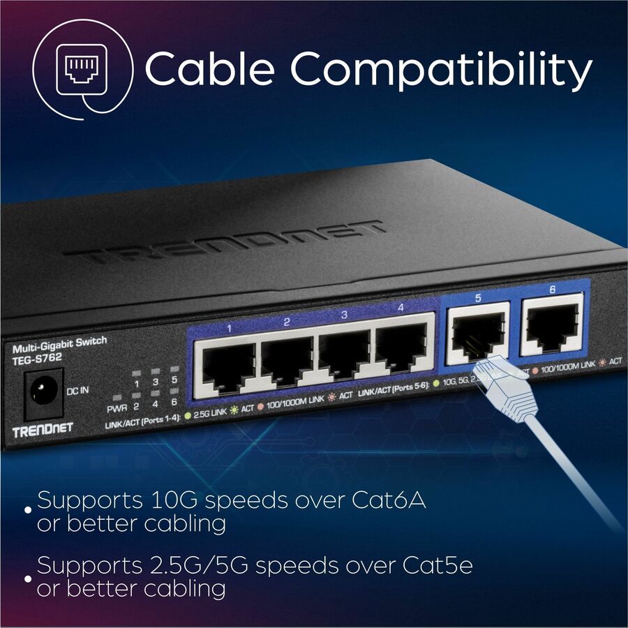 Commutateur 10G à 6 ports TRENDnet TEG-S762