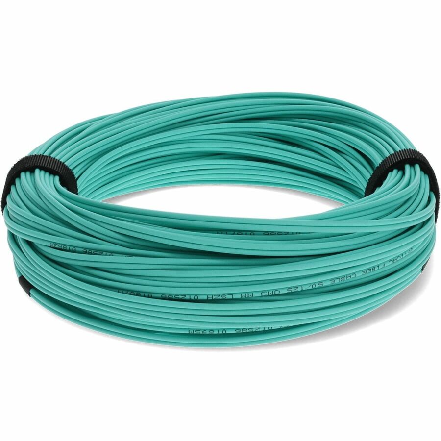 Câble de raccordement fibre optique multimode optimisé au laser (LOMM) duplex SC/SC OM4 Aqua 30 m AddOn ADD-SC-SC-30M5OM4