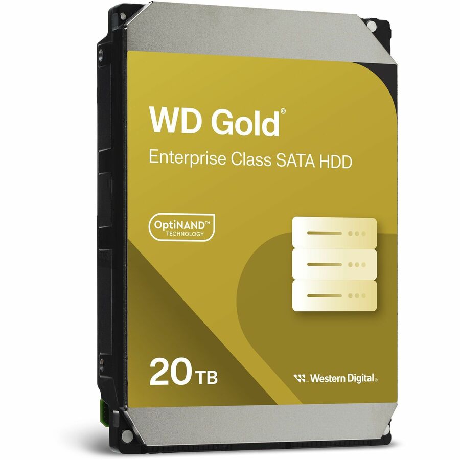 Disque dur WD Gold WD202KRYZ 20 To - 3,5" interne - SATA (SATA/600) - Méthode d'enregistrement magnétique conventionnel (CMR) WD202KRYZ
