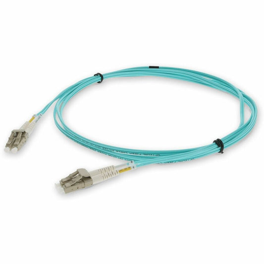 Câble de raccordement fibre optique multimode optimisé au laser (LOMM) duplex LC/LC OM4 Aqua 15 m AddOn ADD-LC-LC-1.5M5OM4