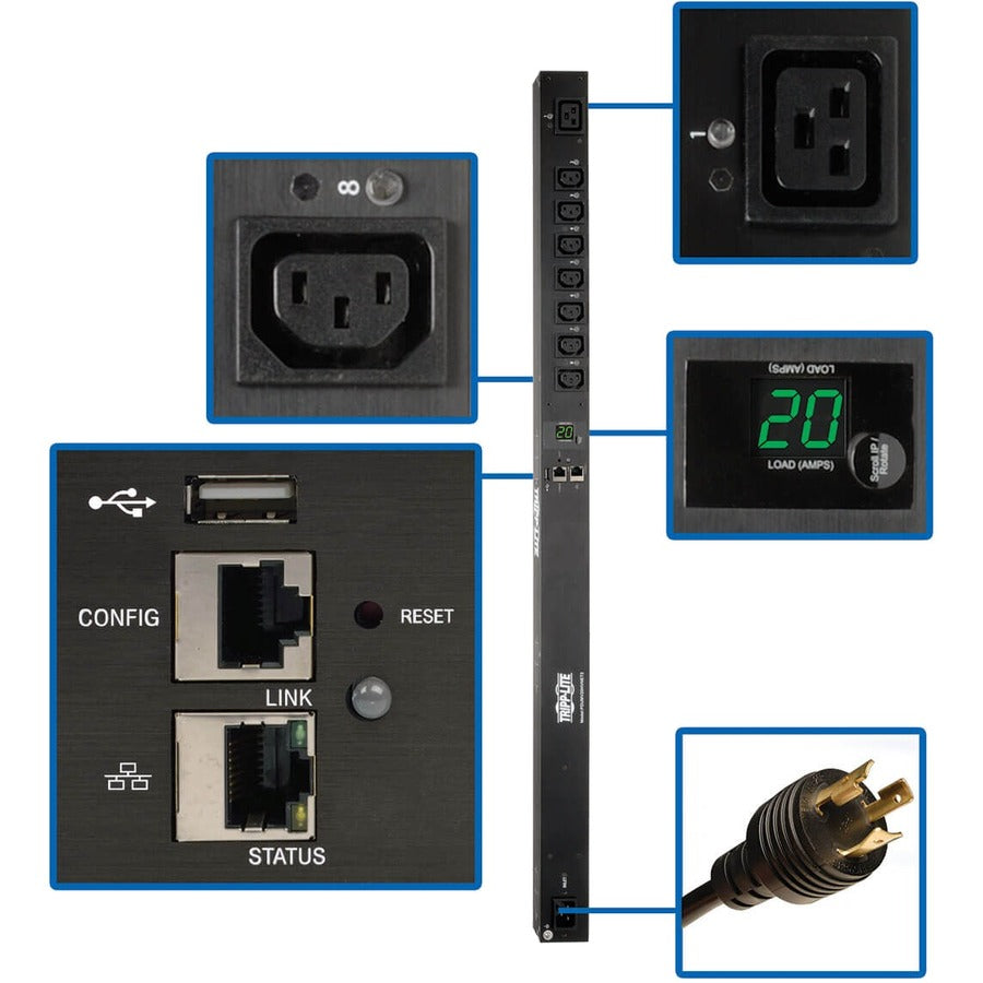 Unité de distribution d'alimentation à 8 prises Tripp Lite par Eaton PDUMV20HVNET2LX PDUMV20HVNET2LX
