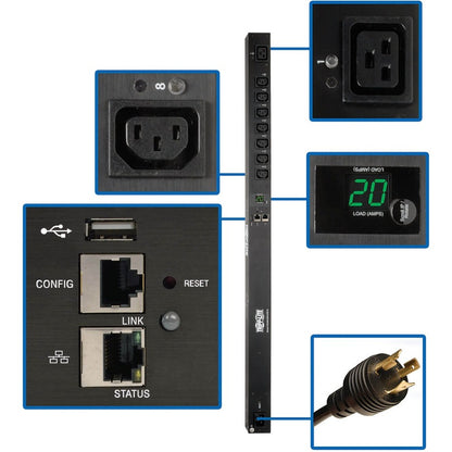 Unité de distribution d'alimentation à 8 prises Tripp Lite par Eaton PDUMV20HVNET2LX PDUMV20HVNET2LX