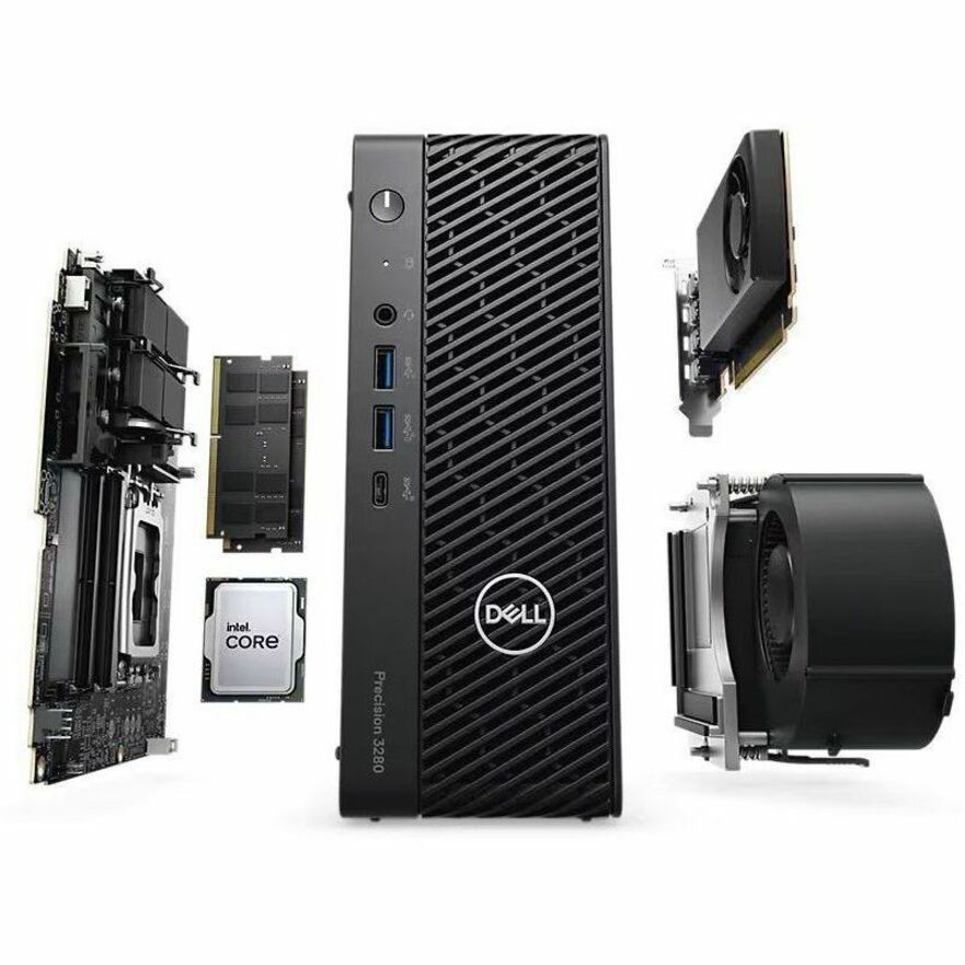 Station de travail Dell Precision 3000 3280 - Intel Core i7 14e génération i7-14700 - 16 Go - SSD 512 Go - Compact - Noir XXWC9