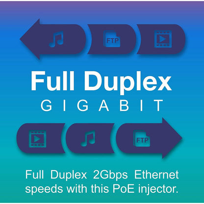 Injecteur Power Over Ethernet Gigabit TRENDnet, vitesses Gigabit en duplex intégral, 1 port Gigabit Ethernet, 1 port Gigabit Ethernet PoE, périphériques réseau jusqu'à 100 M (328 pieds), 15,4 W, noir, TPE-113GI TPE-113GI