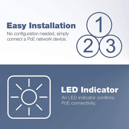 Injecteur Power Over Ethernet Gigabit TRENDnet, vitesses Gigabit en duplex intégral, 1 port Gigabit Ethernet, 1 port Gigabit Ethernet PoE, périphériques réseau jusqu'à 100 M (328 pieds), 15,4 W, noir, TPE-113GI TPE-113GI