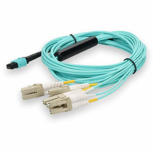 Câble de raccordement AddOn 3 m MPO vers 4xLC Duplex Fanout OM3 LOMM pour Juniper Networks MTP-4LC-M3M-AO