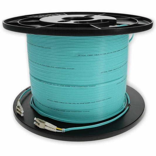 Câble de raccordement en fibre optique duplex LC (mâle) vers LC (mâle) Aqua OM4 AddOn 100 m ADD-LC-LC-100M5OM4