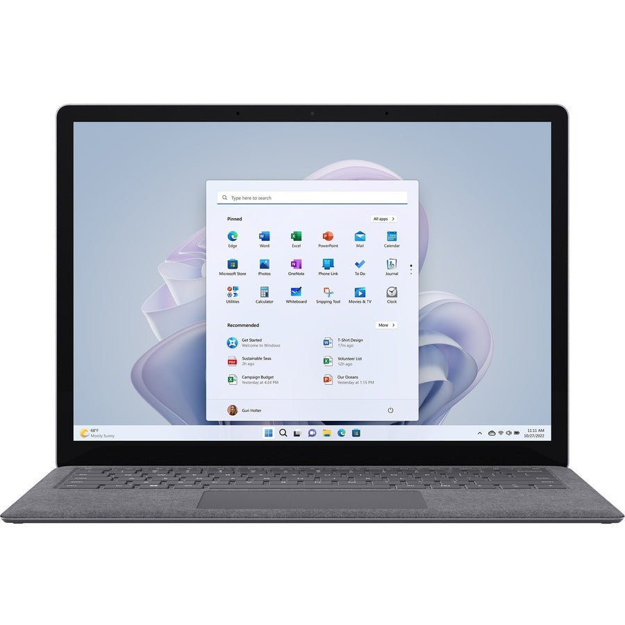 Ordinateur portable Microsoft Surface Laptop 5 13,5" à écran tactile - Intel Core i7 12e génération i7-1265U - Plateforme Intel Evo - 16 Go - SSD 256 Go - Platinum RB2-00024