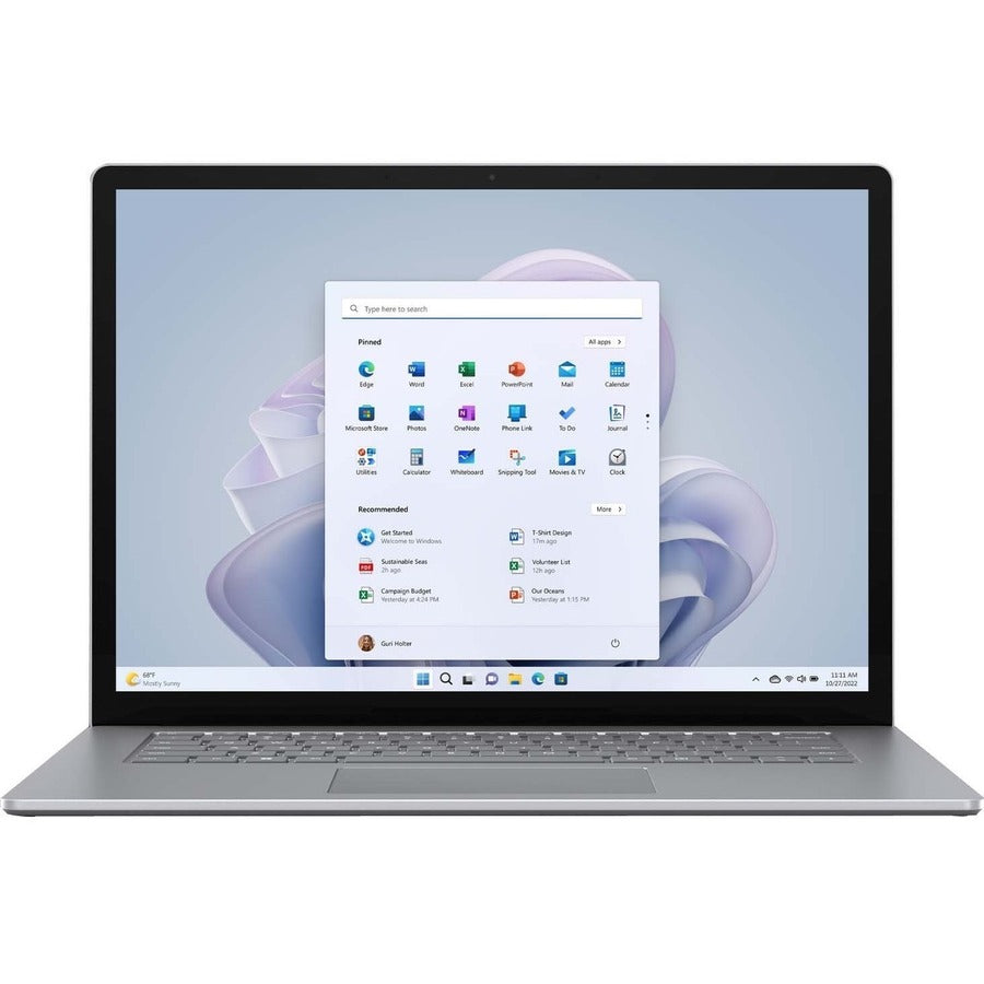 Ordinateur portable Microsoft Surface Laptop 5 13,5" à écran tactile - Intel Core i5 - Plateforme Intel Evo - 8 Go - SSD 512 Go - Clavier anglais, français - Platinum R1U-00002