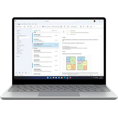 Ordinateur portable Microsoft Surface Laptop Go 2 12,4" à écran tactile - Intel Core i5 11e génération i5-1135G7 - 8 Go - SSD 128 Go - Platinum KQJ-00023