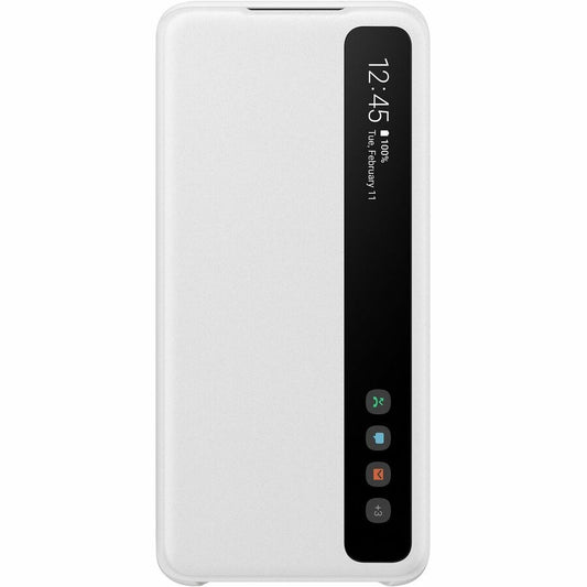 Étui de transport Samsung Smart Clear View (à rabat) pour smartphone Samsung Galaxy S20 5G, Galaxy S20 - Blanc EF-ZG980CWEGCA