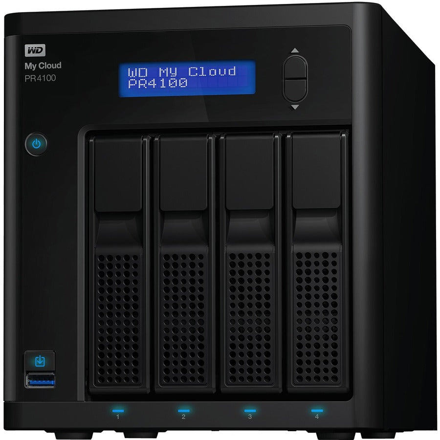 Serveur multimédia sans disque WD My Cloud PR4100 Pro Series 0 To avec transcodage, NAS - Stockage en réseau WDBNFA0000NBK-NESN