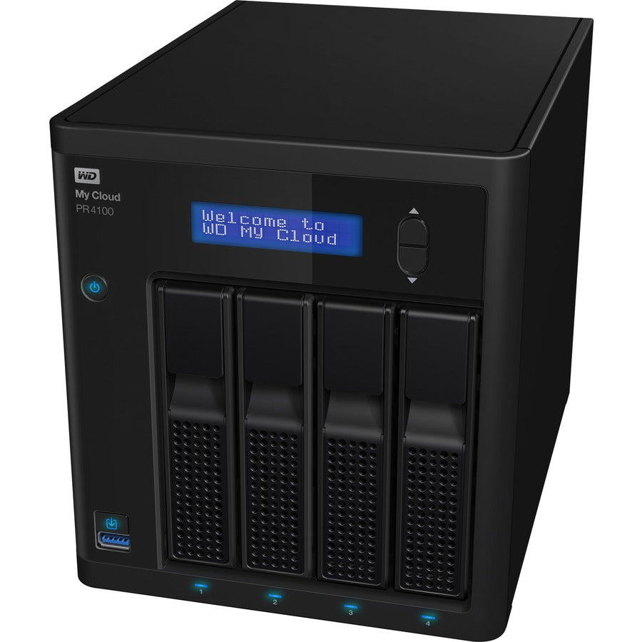 Serveur multimédia sans disque WD My Cloud PR4100 Pro Series 0 To avec transcodage, NAS - Stockage en réseau WDBNFA0000NBK-NESN