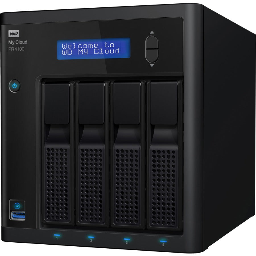 Serveur multimédia sans disque WD My Cloud PR4100 Pro Series 0 To avec transcodage, NAS - Stockage en réseau WDBNFA0000NBK-NESN