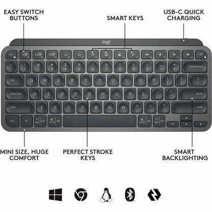 Clavier Logitech MX Keys Mini pour entreprise (graphite) 920-010594
