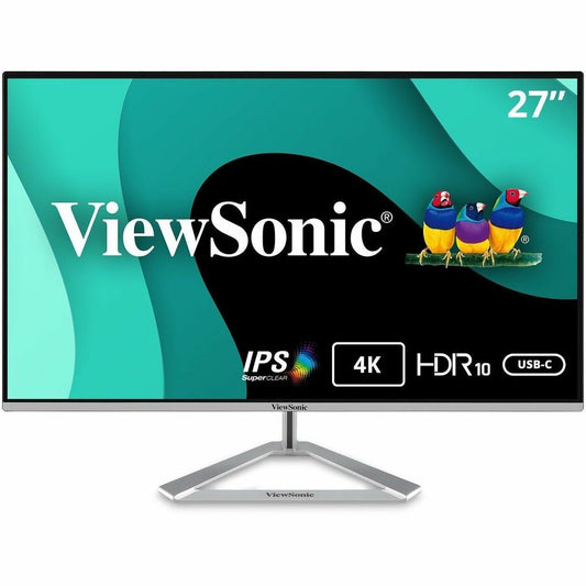 Moniteur LCD 4K UHD de classe 27 pouces ViewSonic VX2776-4K-MHDU - 16:9 - Argent VX2776-4K-MHDU