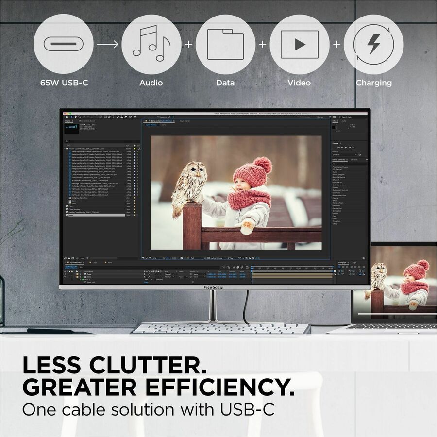 Moniteur LCD 4K UHD de classe 27 pouces ViewSonic VX2776-4K-MHDU - 16:9 - Argent VX2776-4K-MHDU