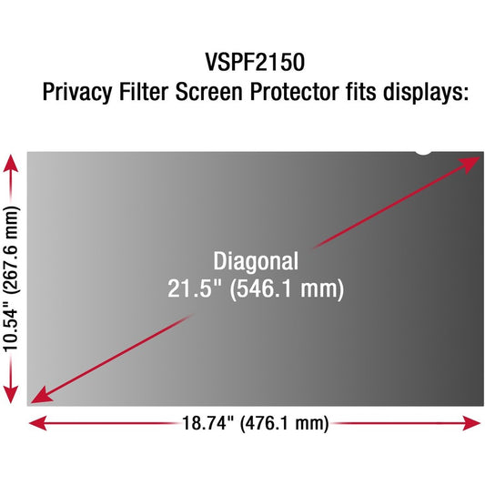 Filtre de confidentialité ViewSonic pour écran Noir VSPF2150