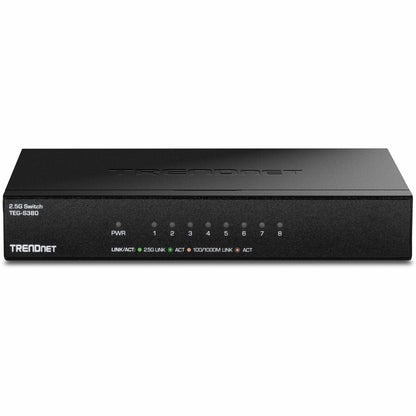 Commutateur non géré TRENDnet 8 ports 2,5G, 8 ports 2,5GBASE-T, capacité de commutation de 40 Gbit/s, rétrocompatible avec les appareils 10-100-1000 Mbps, sans ventilateur, montage mural, noir, TEG-S380 TEG-S380