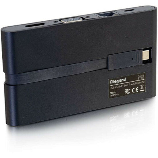 C2G USB C Portable Laptop Dock with HDMI, VGA, Ethernet, USB-C, USB-A, SD Card Reader 26916