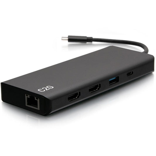 Station d'accueil pour ordinateur portable C2G USB C à double écran - HDMI, Ethernet, USB - Alimentation 60 W C2G54488
