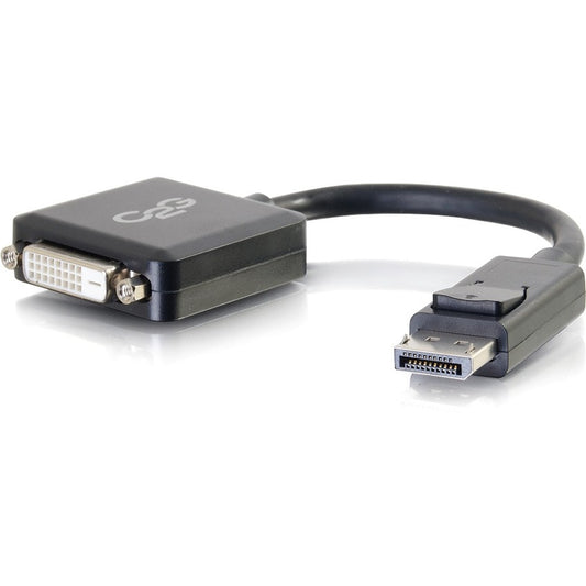Adaptateur convertisseur C2G DisplayPort mâle vers DVI-D femelle à liaison unique 8 pouces - Noir 54321