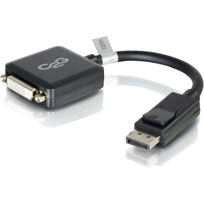Adaptateur convertisseur C2G DisplayPort mâle vers DVI-D femelle à liaison unique 8 pouces - Noir 54321