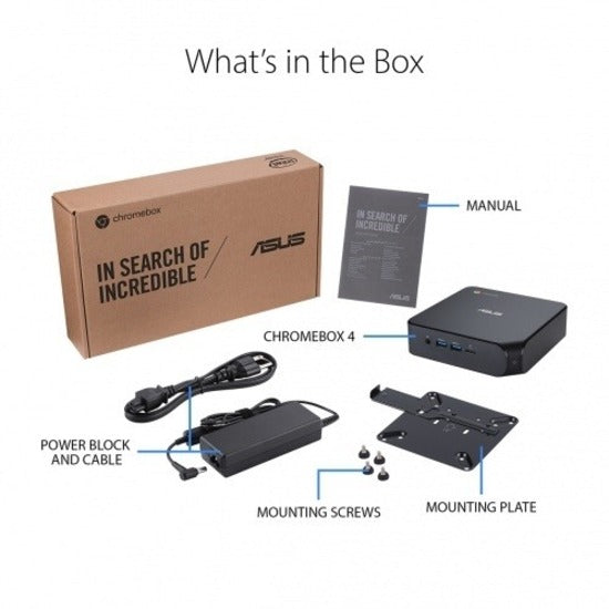 Asus Chromebox 4 CHROMEBOX4-G7068UN Chromebox - Intel Core i7 10e génération i7-10510U - 16 Go - SSD 256 Go - Mini PC - Gun Metal 90MS0252-M00450